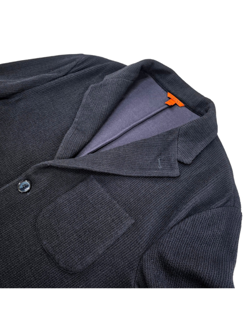 Barena Venezia Mens IT 56 Torceo Navy Ribbed Knit Wool Blazer Made Italy $890 - Picture 3 of 16